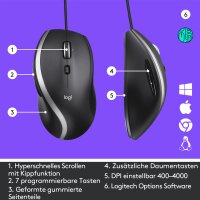 Logitech Maus M500s - Schwarz