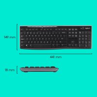 Logitech Maus und Tastatur Set MK270 - US Layout - Schwarz